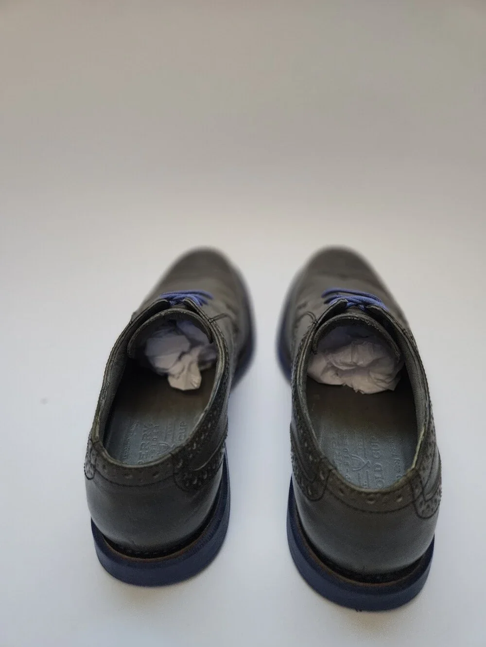 Sperry Top Sider Gold Cup Wingtip Oxfords Mens Sz 9.5M Gray Leather Dress Shoes